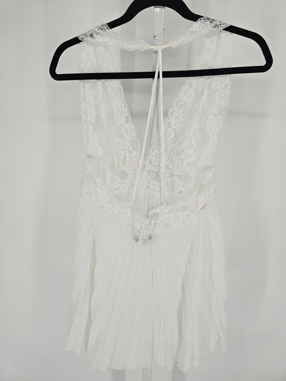 Vtg 1980s Cinima Etoile Seductivewear Sz L Nightie Babydoll White Lace Bridal - Picture 3 of 4